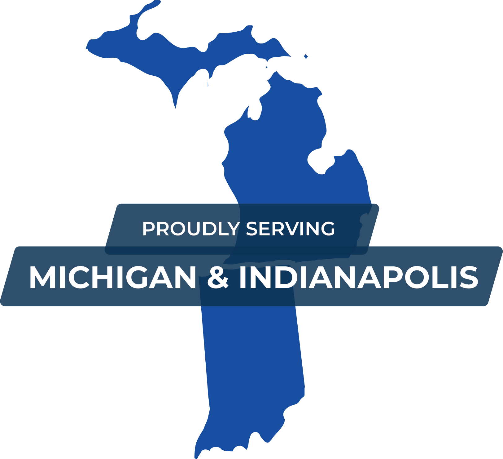 Map of Michigan & Indianapolis highlighting radon services coverage